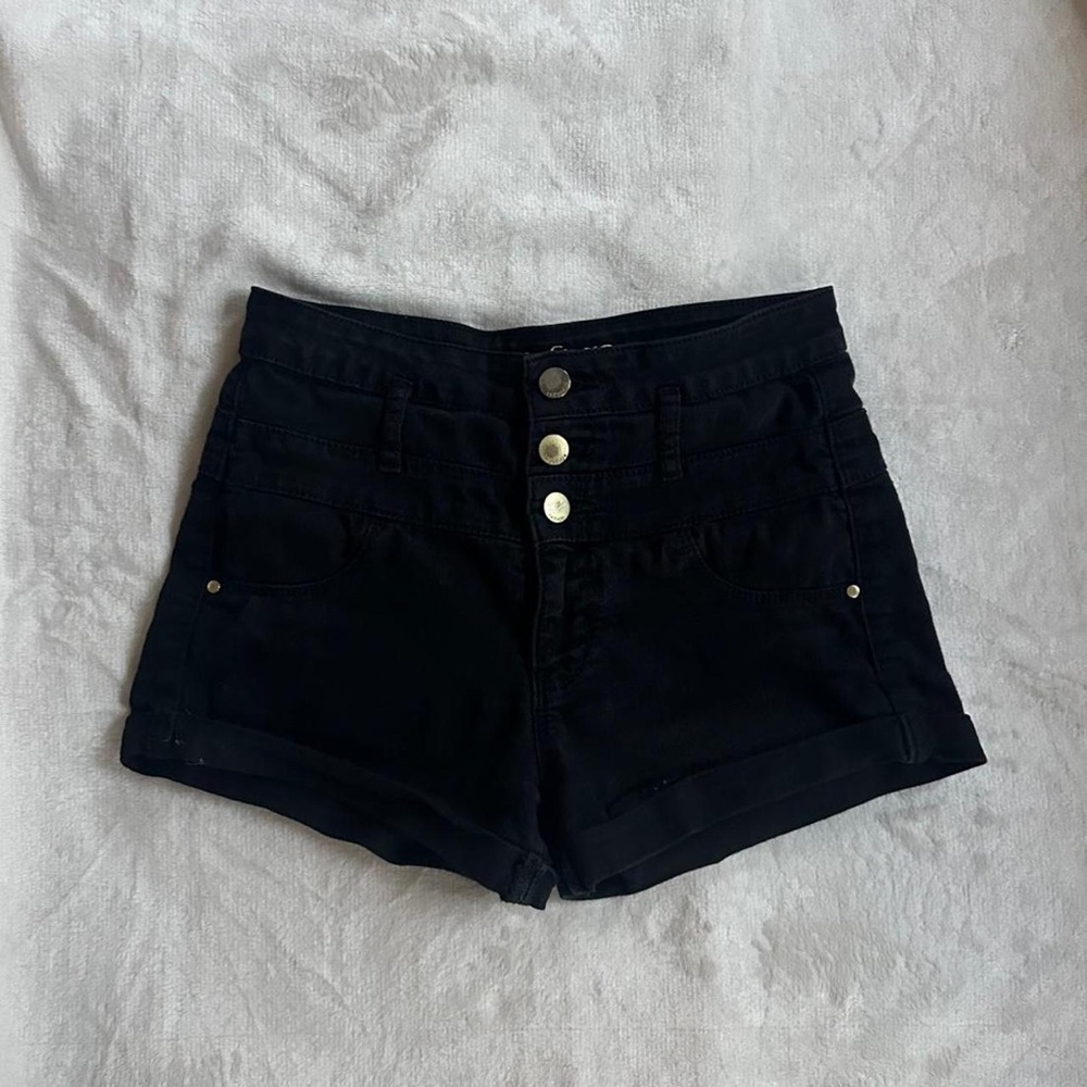 Refuge Midnight Black Jean Shorts
